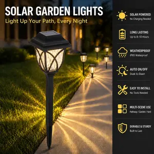 Solar Pathway Lights | Zero Electricity Bills | Dusk-to-Dawn Auto On/Off | All-Weather Waterproof | Stake-in-Seconds Install for Yard to Walkway summervibes