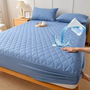 Luxury Waterproof Mattress Protector Set 16-Inch Deep Pocket Soft Breathable Microfiber Machine Washable Includes Pillow Protectors Suitable for Home Dorm & Hotel