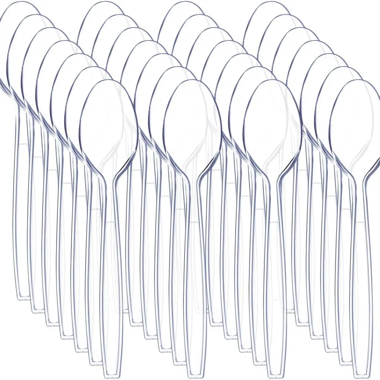 100 Ultra Transparent Plastic Spoons, BPA-Free Heat Resistant Utensils, Perfect for Parties & Events, Durable Disposable Clear Plastic Cutlery Set, Disposable Tableware, Party Supplies