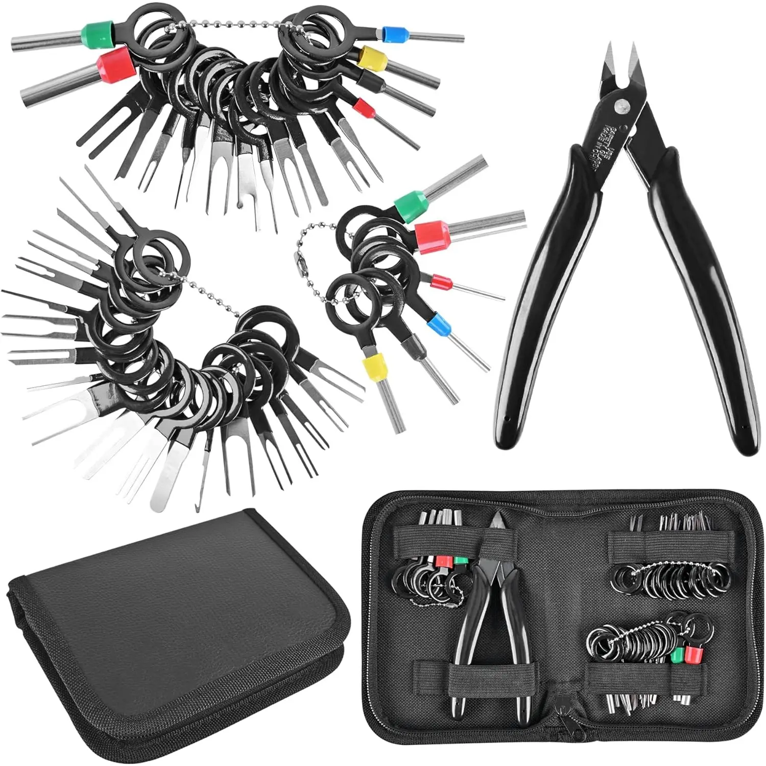 45 Pcs Terminal Removal Tool Kit Depinning Tool Electrical Connector Pin Removal Tool Kit Pin Extractor Tool Set Wire Terminal Release Tool for Automotive Car Household Devices