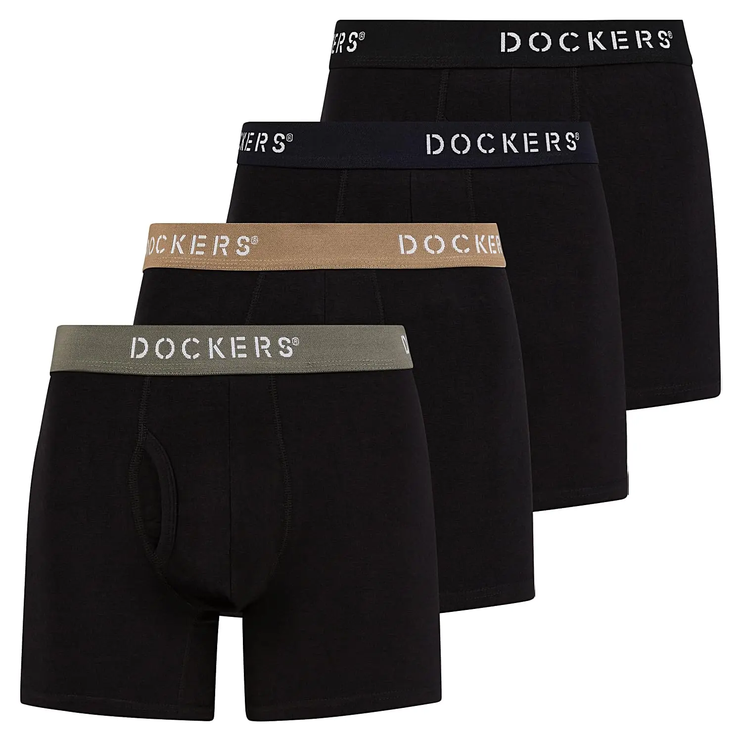 Dockers Men's Underwear Cotton Stretch Boxer Briefs for Men Pack of 4