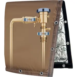 Backflow Preventer Insulated Cover (5˚F) Thick 6-Layer Fabric Pipe Insulation Cover (UV Coated) Winter Freeze Protection,for Water Well Pump Covers and Sprinkler Valve Covers (16" W X 20" H)