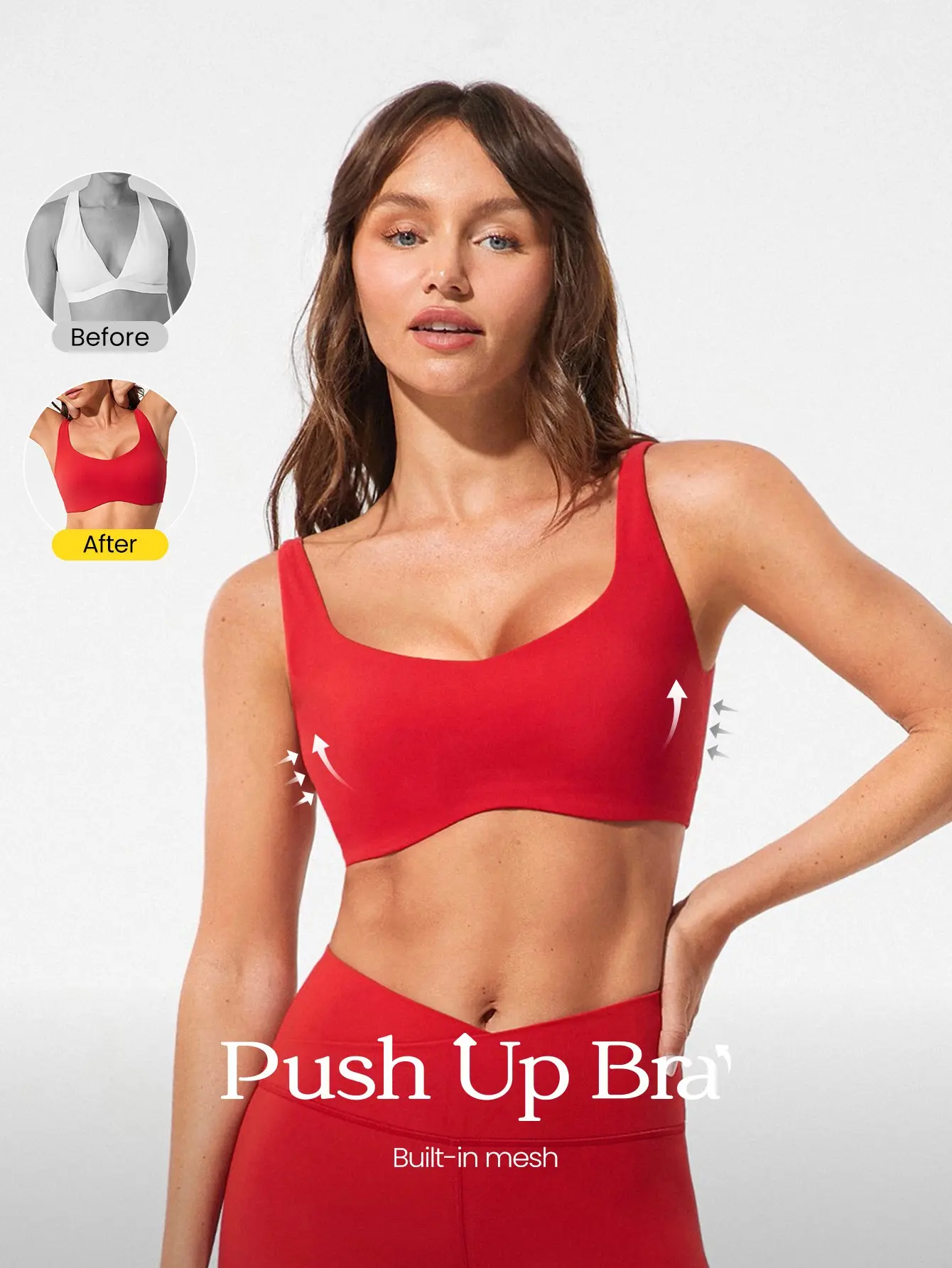 GLOWMODE FeatherFit-Sculpt Push-Up Compressive Built-In Mesh Straps Sports Bra & BBL Legging Set GLOWMODE FeatherFit-Sculpt Push-Up Compressive Built-In Mesh Straps Sports Bra & BBL Legging Set