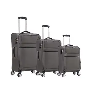 3-piece set of 20/26/30 inch soft shell luggage with silent rotating wheels and password lock. The two-way wheels are smooth and easy to push, and the size can be folded and squeezed, making storage super easy and durable