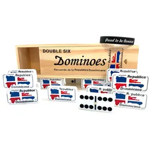 Dominoes with Dominican Republic Flag