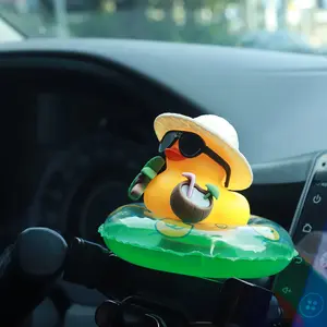 Tropical Beach Dashboard Duck Car Accessory, Anti-Slip Non-Traceable, Embedded Craftsmanship, Tiktok Trend, Fits Us Eu Regions