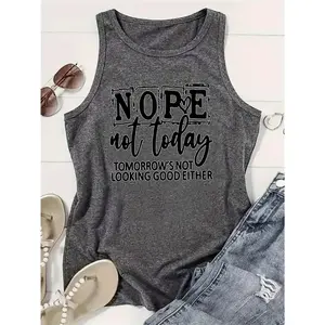 A Sleeveless Black Tank Top Featuring a Heart Symbol in Retro Print, Designed for Casual Wear in Spring And Summer. This Loose-Fitting, Breathable Shirt Has a Stylish Round Neck, Perfect for Women'S