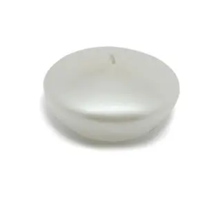 212 MAIN Round Unscented 3 in. Pearlescent White Water Floating Disc Candles, 12-Piece Handpoured Wax Box, 5-6 Hr Burn Time for Camping, Hiking Decorations