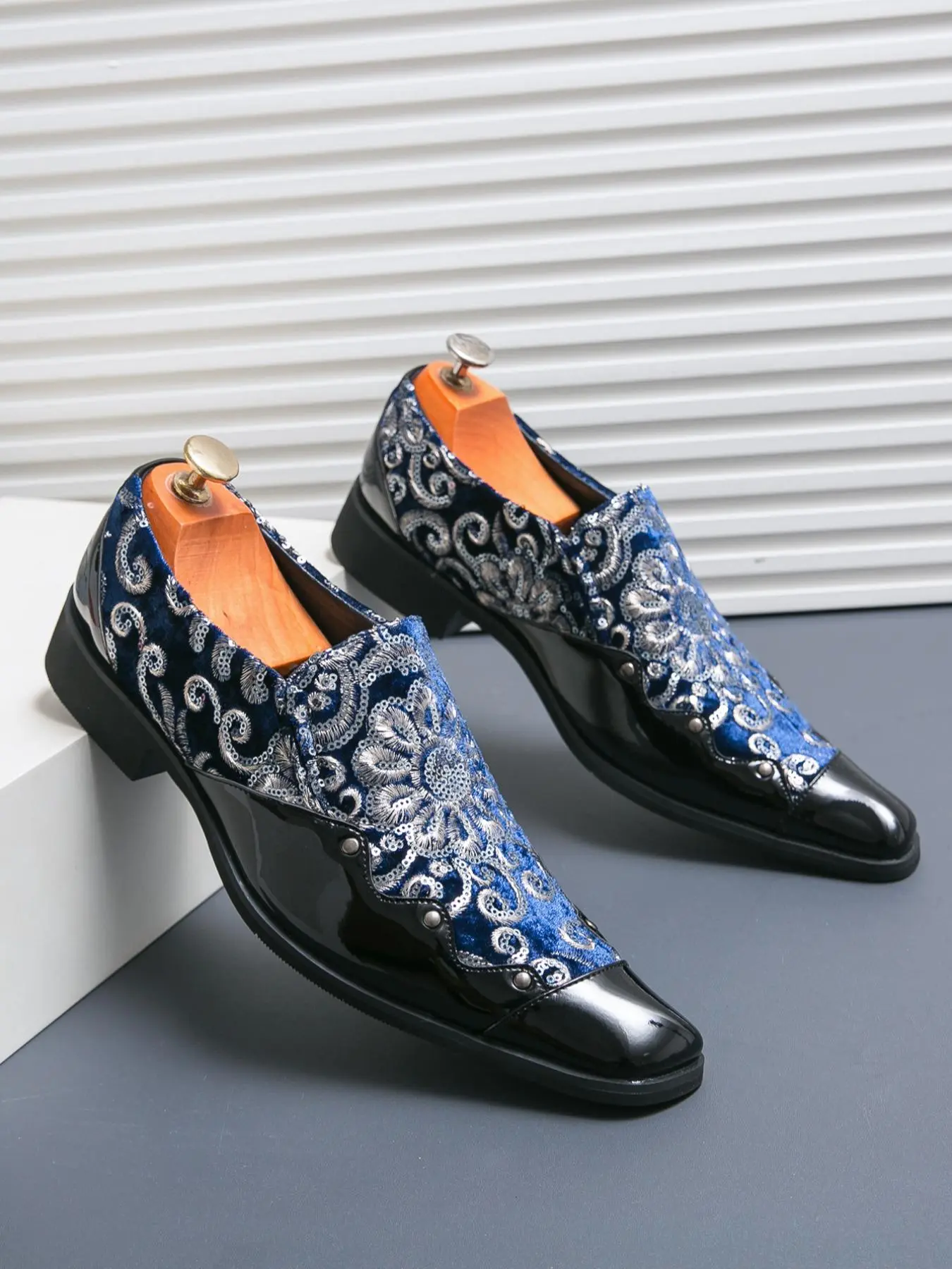 Men's Fashion Embroidered Design Slip on Dress Shoes, Business Style Classic Pointed Toe  Formal Business Office Shoes  for Party, Daily Clothing Decor for Men, Party Shoes for Men, Footwear