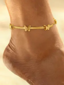 Butterfly Design Anklet for Women & Girls, Fashion Jewelry for Party, Daily Clothing Decor, Trendy All-match & Exquisite Jewelry for Birthday Gift