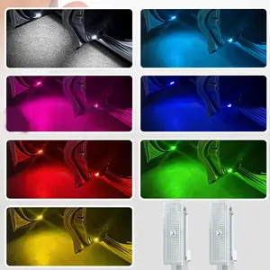 2pcs BMW Compatible 1/3/5/7 Series / X3/X5/X6 Dedicated RGB Colorful Logo Door Welcome Light, Door Puddle Light, Door Courtesy Light, Auto Accessories, Plug-and-Play No Drilling Required, High Light Transmission LED Intelligent IC Shadow Light