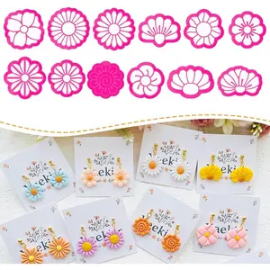 Flower Shape Polymer Clay Cutters Set - Molds for Polymer Clay, Floral Clay Earring Tools
