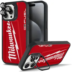 Milwukee M18 Aesthetic Pattern Magsafe Casing For iphone 17 16 15 14 13 12 PRO PLUS MAX Hard TPU Metal Lens Frame Film With Bracket Stand Gift Shockproof Protection Anti-Drop Protective Protector Camera Holder Phone Cases Shell Cover Men 010