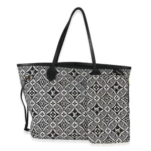 Pre-owned Louis Vuitton Canvas Tote Bags Black Since 1854 Jacquard Neverfull MM NY155479