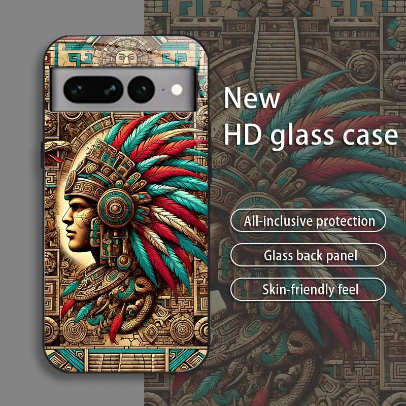 Suitable for [Google Pixel 7 Pro] New high-end totem glass mobile phone case New business simple metal paint electroplated glass mobile phone case Affordable price Anti-drop and anti-fingerprint 995