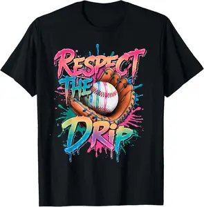 100% Cotton Baseball Drip Boys Ice Cream Drip Youth Respect The Drip T-Shirt