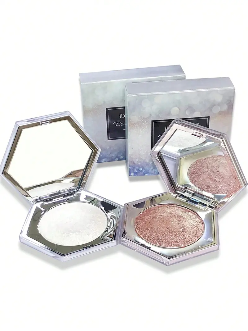 2pcs Facial Highlighters Body Highlighter Face Palette Kit Shimmer Glitter Highlight Contouring Palette Natural Nude Shiny Contour Highlight Makeup Illuminator Highlighter Concealer Palette (Silver & Peach gold) Bronzer Gentle Cosmetic