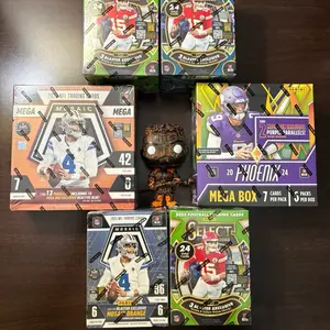 2024/2025 NFL mixed box break #9 includes (1) 2024 NFL Phoenix mega box (1) 2025 NFL mosaic mega box (3) NFL select blasters and (1) 2025 NFL mosaic blaster