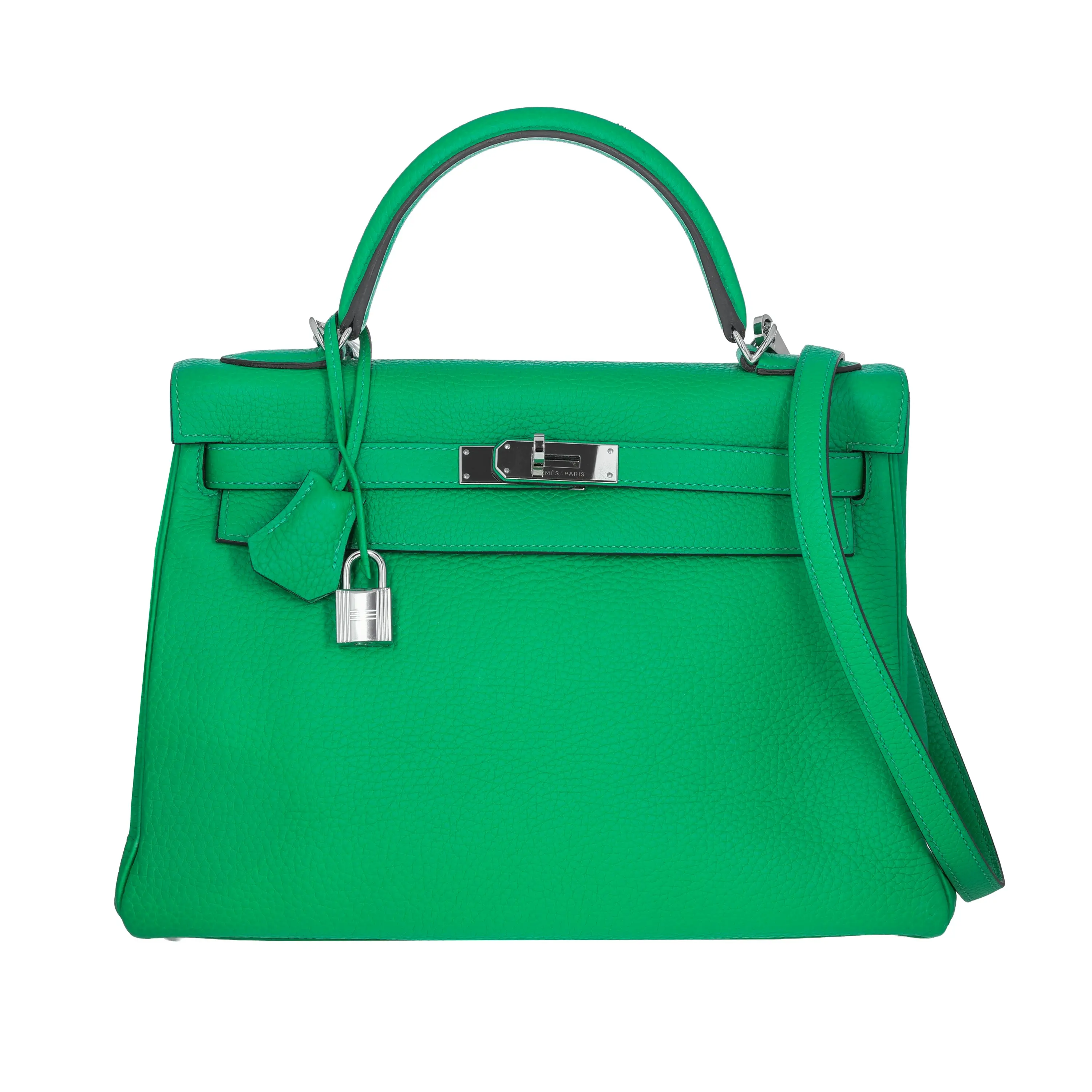 Pre-owned HERMÈS Clemence Tote Bags Kelly 32 Bamboo