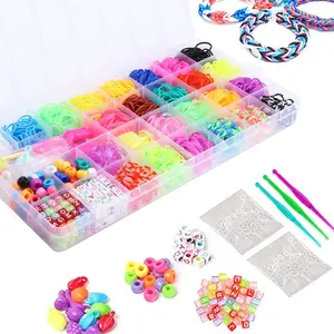 1300pcs Rubber Band Set, DIY Friendship Bracelet Making Kit, Handmade Craft Supplies, Holiday Gift, Braided Rubber Bands
