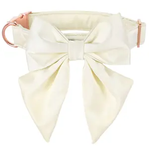 Lionet Paws Comfortable Silk Dog Collar with Detachable Bow Tie for All Size Dogs