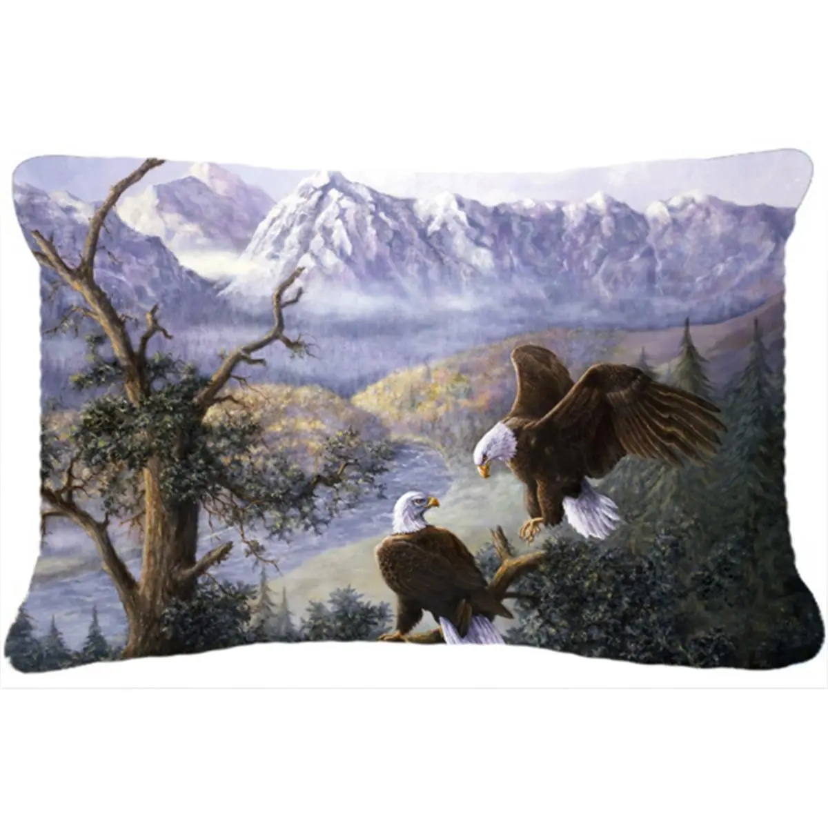 Daphne Baxter Eagles Functional Art Polyester Decorative Pillow, 16x3x12 in, Heavyweight, Fade-Resistant, Machine-Washable Indoor/Outdoor Home Garden Soft Furnishings Accent Pillow