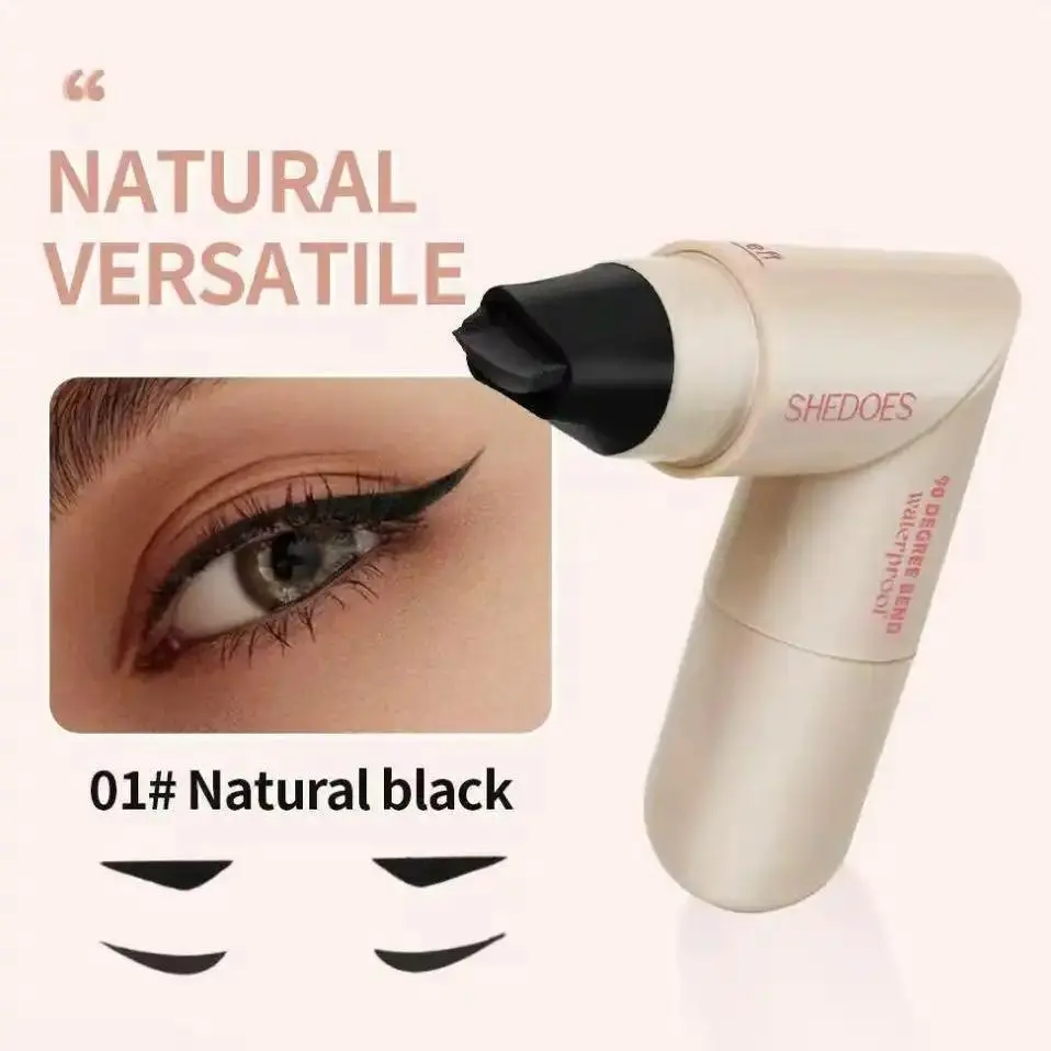 Dual-End Winged Eyeliner Stamp Pen - 2-in-1 Cosmetic Precision Brush Pen Eyeliner, Waterproof, Smudge-Proof, Quick-Drying Black Makeup for Precise Cat Eye Looks