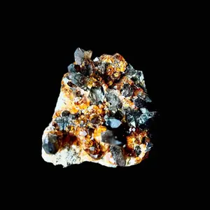 Spessartine Garnet on Smoky Quartz