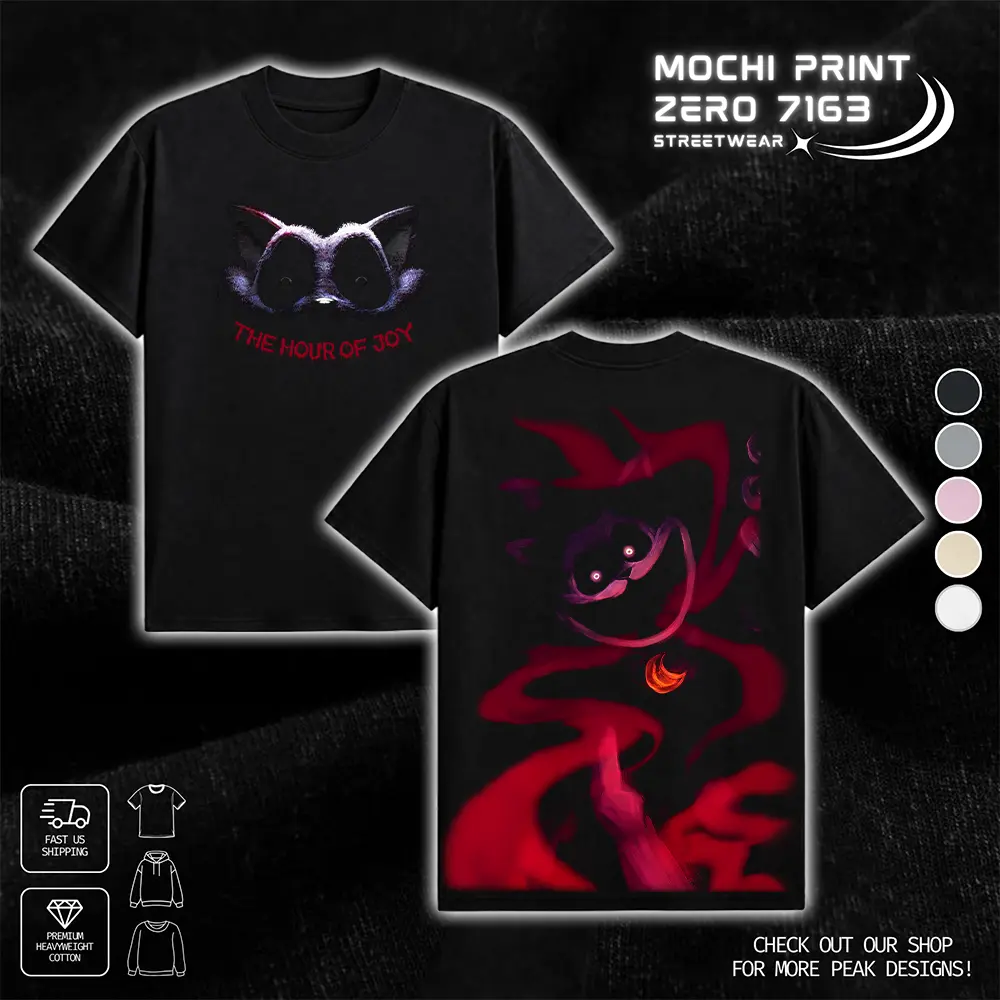 Poppy Playtime Chapter 3 CatNap Graphic T-shirt The Hour of Joy Crewneck Sweatshirt Hoodie Streetwear 100% Cotton Oversized Horror Game Fan Gift Aesthetic Print Unisex Top Dark Design