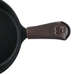 Premium Presents Cast iron handle cover for cast iron skillets or iron pan. Genuine leather handle.