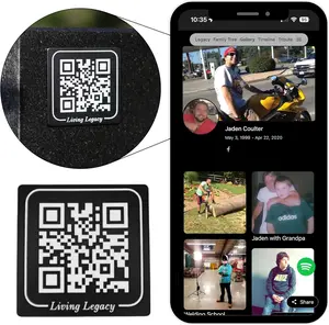 Living Legacy QR Medallion for headstones - online profile in remembrance of loved one’s memorial