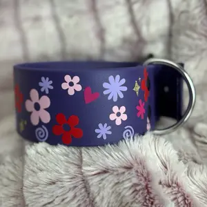 2" Wide Single Layer Biothane Collar Waterproof Stink Proof Easy to Clean for Working Service Dogs & Active Pets