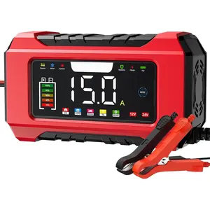 NC215 15-Amp  Charger, 12V 24V LiFePO4 Lead Acid Portable   Charger 9-Stage Trickle Charger   Maintainer w/Temp Compensation for   Lawn Mower Boat Marine