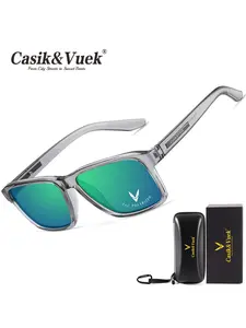 Men's Square Full Frame Polarized Sunglasses Vu400, Driving Outdoor Travel Sun Protection, Sporty Polarized Sunglasses, Stylish Uv400 Lens Eyewear, Polarized Sports Glasses, High Quality Sunglasses
