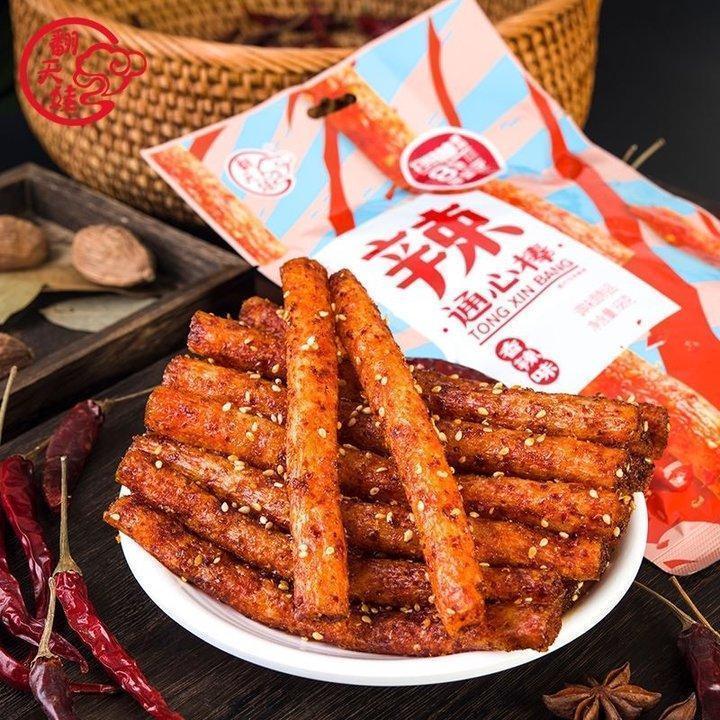 Small Chinese Snack Latiao - Delicious Snack for Kids - Conveniently Packaged - Ideal for Indulgence Spicy Gluten-Free Chili Latiao Strips Crispy Crunchy