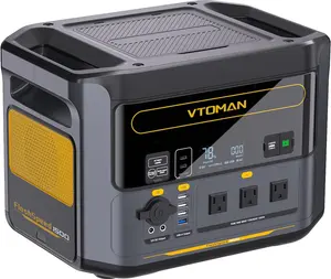 VTOMAN FlashSpeed 1500 Portable Power Station 1548Wh, Recharge 0-100% with 1H, LiFePO4 Power Station with 110V/1500W AC Output/Input, Dual PD100W Port, Solar Generator for Camping Outdoor & Indoor