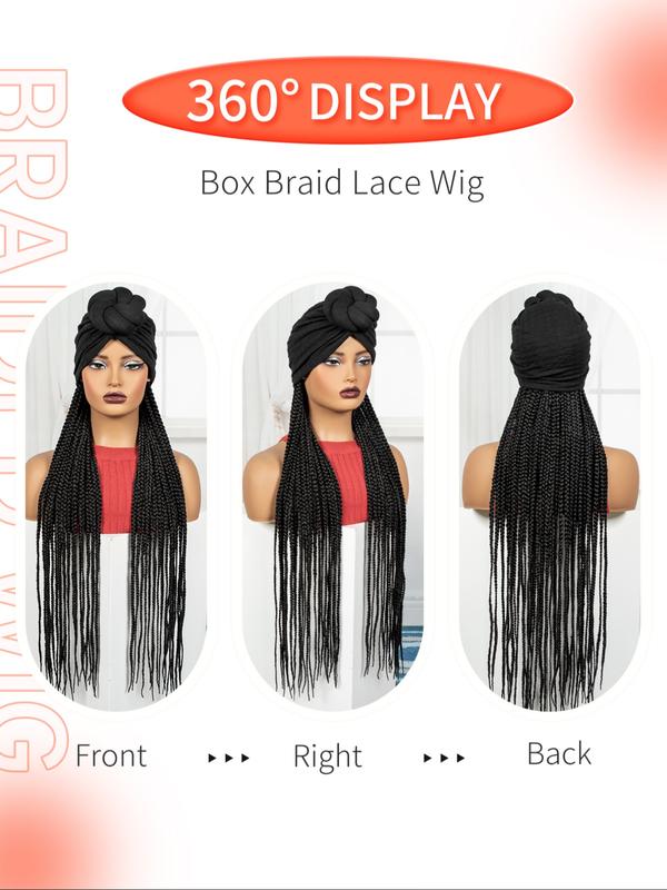 Women's Long Straight Synthetic Wig, 36 Inch Fiber Hair Replacement System, All Season Wearable Daily Use, No Glue Needed, Synthetic Braided Wig