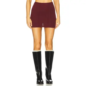 SEVEN WONDERS Katarina Mini Skirt in Black Cherry
