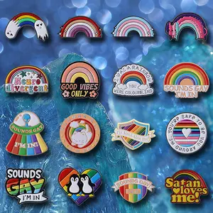 Creative Rainbow Brooches - 16PCS Exquisite Enamel Pins for Backpacks & Clothing - Perfect Gifts for Family & Friends - Versatile & Stylish Design