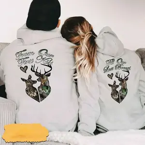 Deer Couple Hoodie, First Kiss Till Last Breath Matching Outfits Bf And Gf