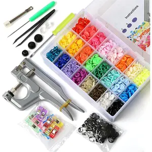Snaps and Snap Pliers Set, 375 Sets T5 Plastic Buttons for Sewing and Crafting