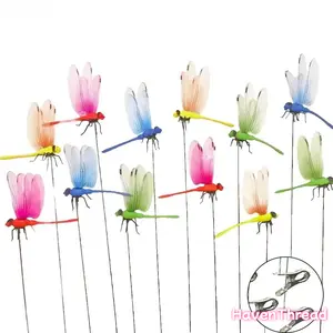 12 Pack Dragonfly Fly Repellent Clip, 3D Fake Dragonfly Garden Decor, Chemical-Free Insect Repellent for Patio, Backyard, Outdoor Plants and Camping Use