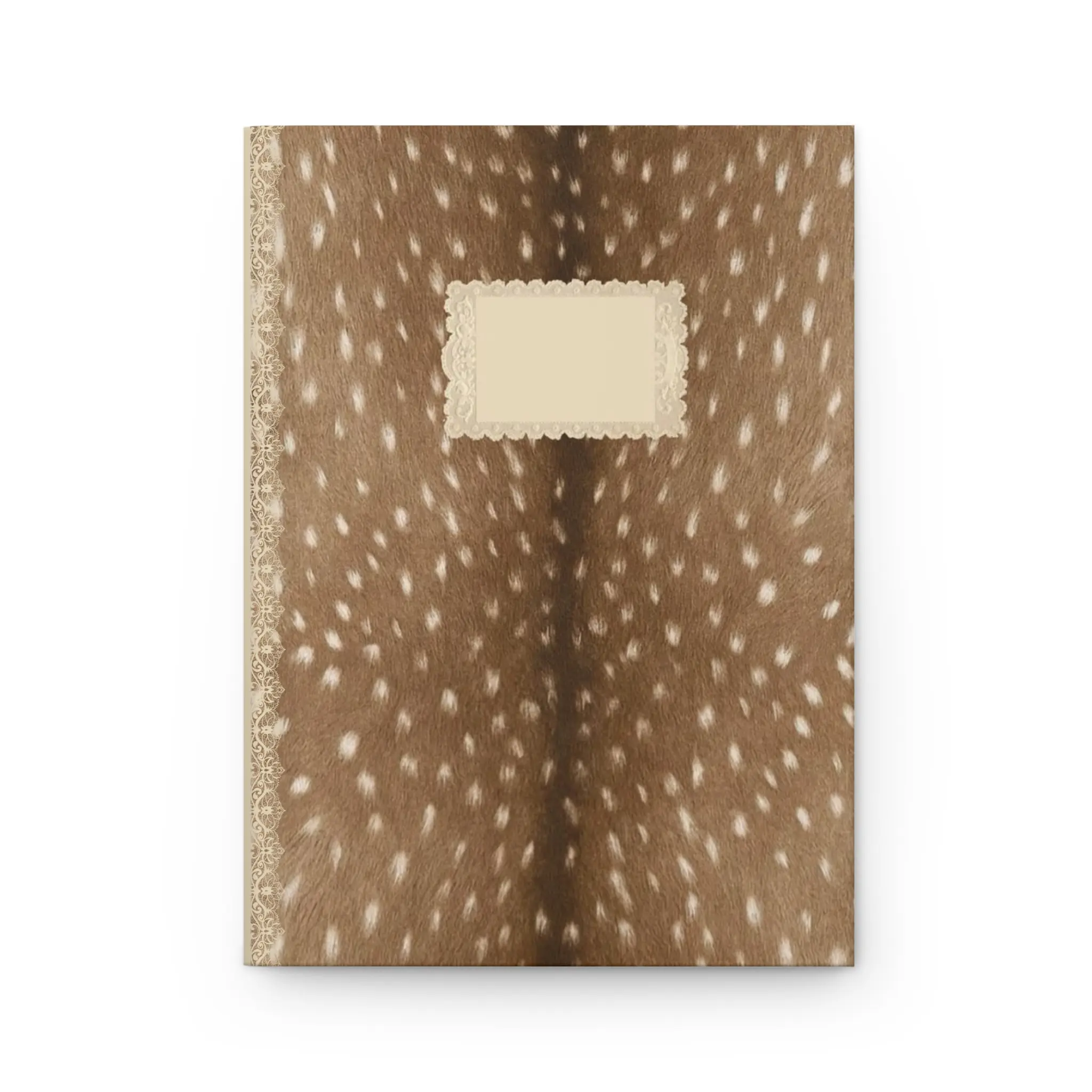 Lined-Pages Writing Notebook - Portable Woodland Look Pastoral Stationery Supplies, Fawncore Cottagecore Aesthetic Diary, Cute Deer Print Gift for Paper Lovers, Office Journaling Notebook
