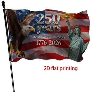 250Th Anniversary Patriotic Eagle Banner |   USA Stars And Stripes Outdoor Decor for Garden Yard Porch, 4Th Of July Party Supplies, Polyester Material