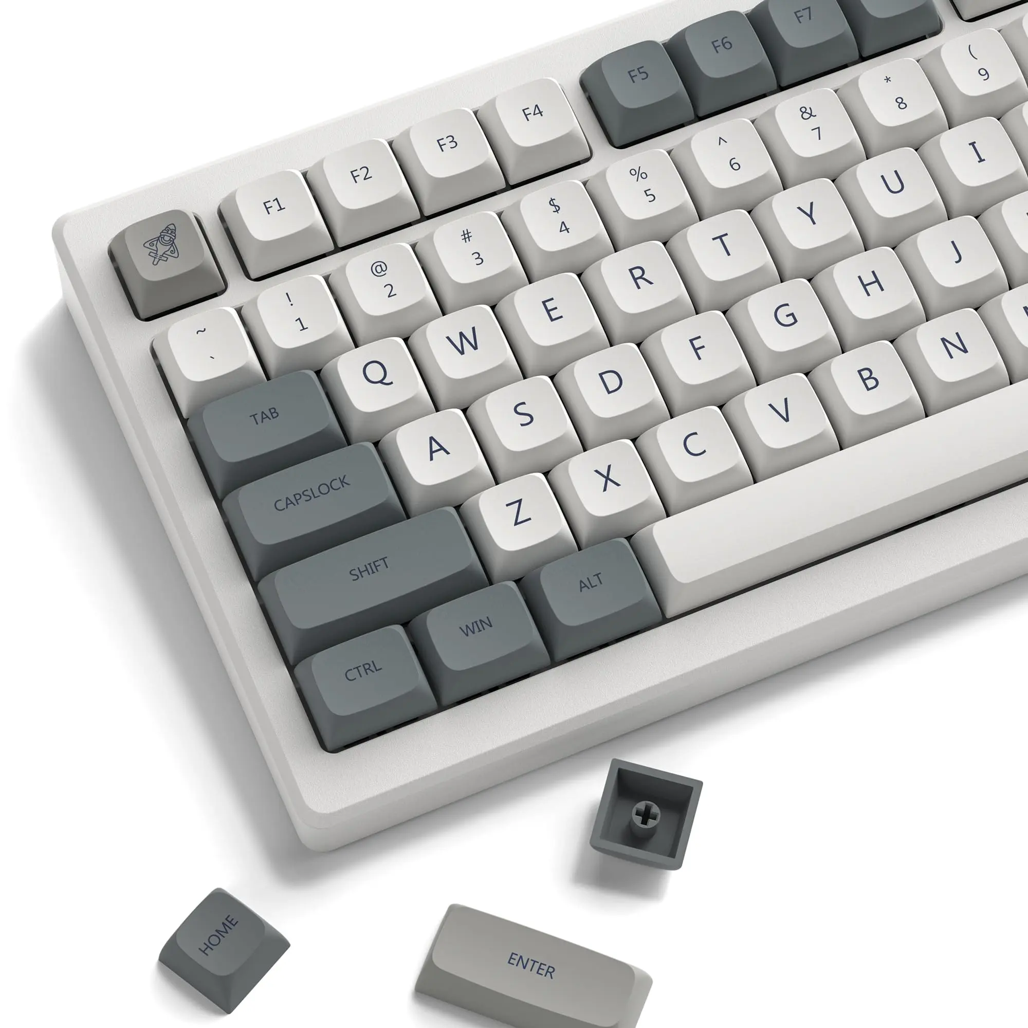 Retro Keycaps Style Double Shot Pbt Set Dye Sublimation Custom Key Caps 139keys Grey Xda Profile For Gateron Mx Switches Mechanical