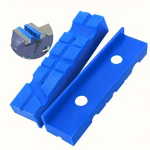 2-Pack Blue Rubber Tiger Claw Magnetic Protection Pads, 5.5 Inch Bench Vise Jaw Guard Strips, Manual Tool Vise Safety Accessories