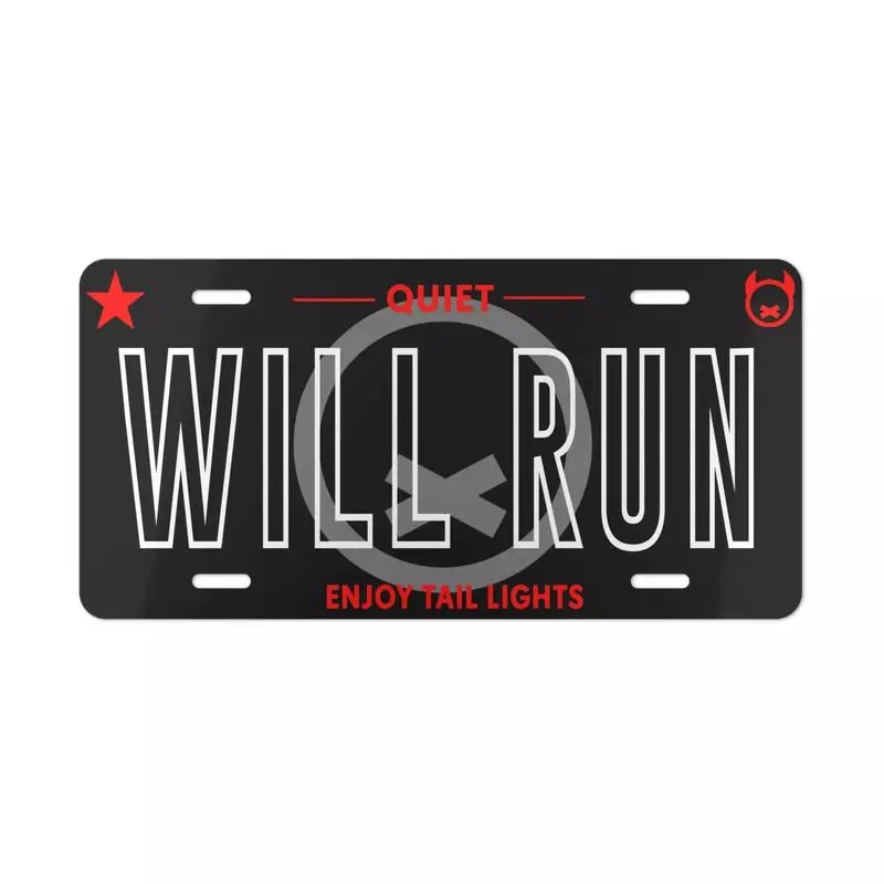 Customizable Quiet Club Racing Will Run Outline Aluminum Vanity Car License Plate, Auto Parts, Car Accessories, Home Decor Plaque (Home Supplies), Accessories For Car