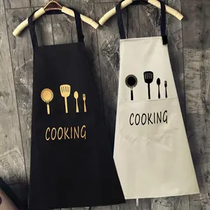Cooking Apron, 2 Counts/set Kitchen Apron with Pocket, Waterproof & Oil-proof Apron, Household Apron for Cooking, Baking, Cleaning, Kitchen Cooking Aprons