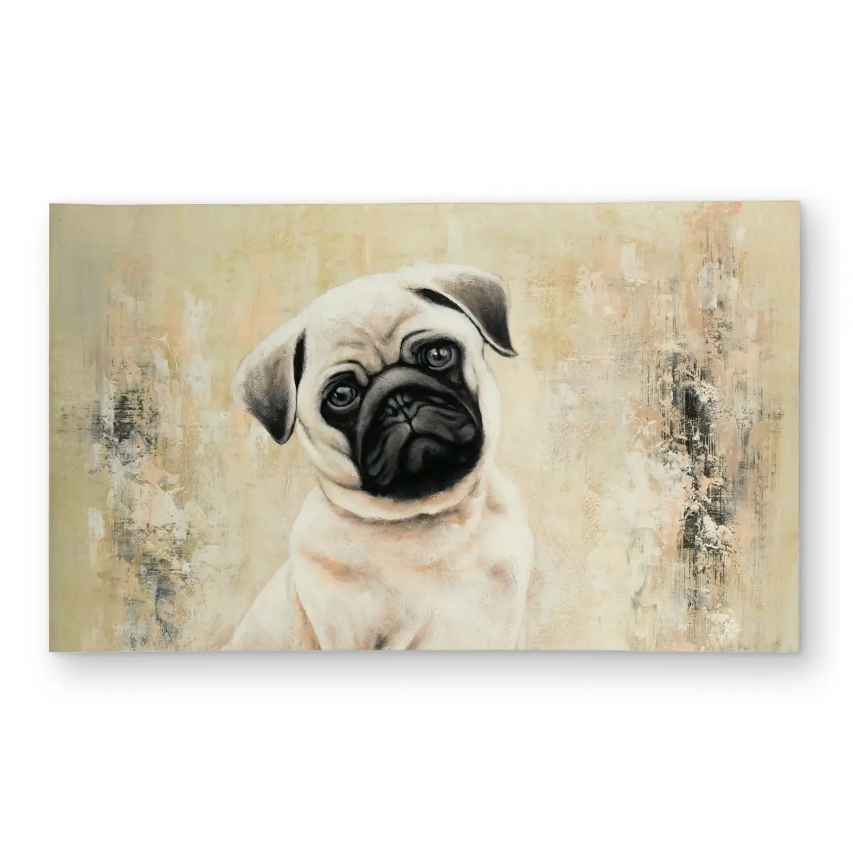 360 Stand Small Beige Pug Dog Rectangular Area Rug - 3x5 ft, Indoor-Outdoor Use, Durable Household Textile, Home Decor Essential, Rectangular Shape, Animal-Inspired Area Rugs, Animals, Area Rugs Cartoon Animal Graphic