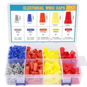 350 Pcs Wire Connectors Kit, Electrical Connectors Nuts Small, Assorted Wire Connector Nuts Assortment Kit, Wire Caps for Quick Connect, Electric Connectors for Wiring Screw Caps Nut Twister